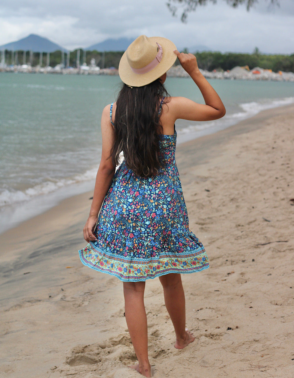 Midnight Wild Flower Short Strappy