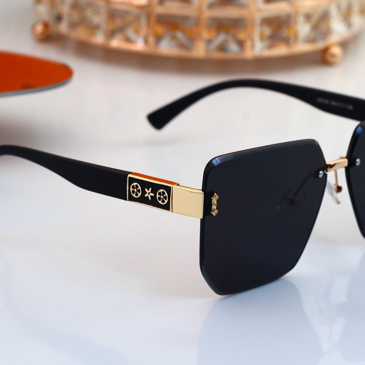 Rimless Sunglasses with Monogram Detail (Model 38739)