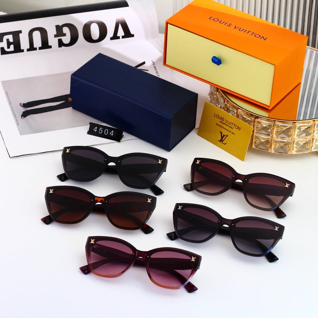 Cat-Eye Sunglasses with Side Metal Logo  4504