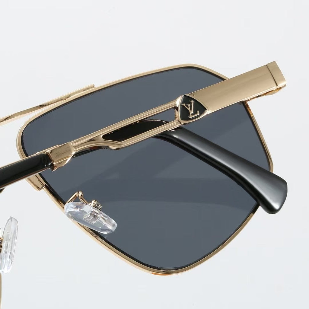 Metal Vanguard Double Bridge Aviator Sunglasses