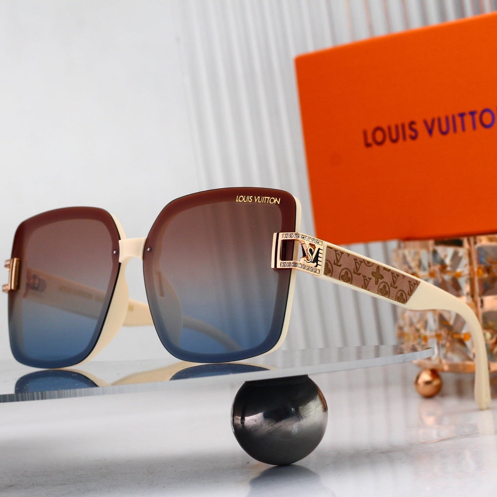 Oversized Sunglasses with Monogram Side Detail  0918